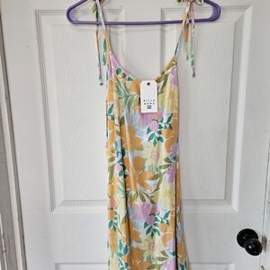 Floral Sleeveless Billabong Dress with Tie Straps